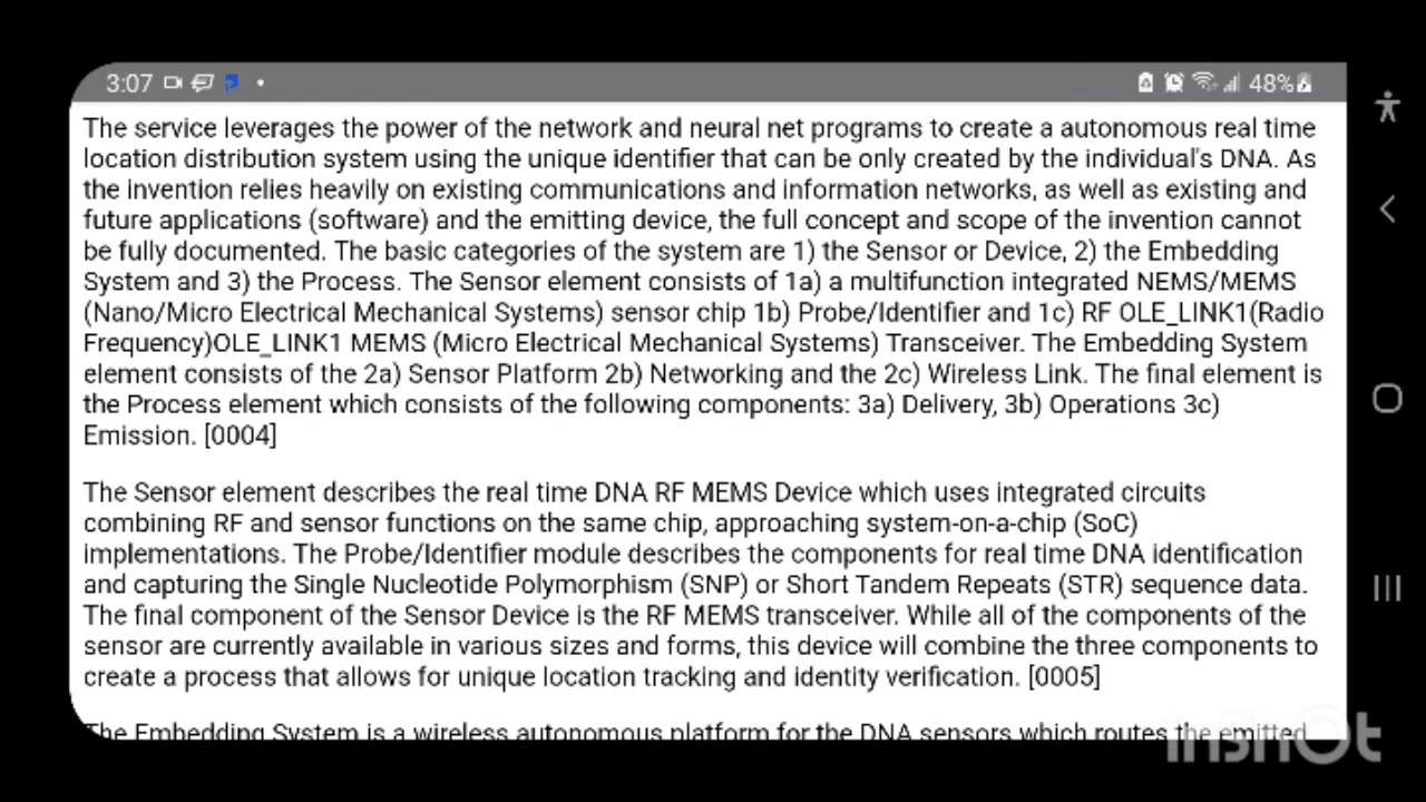 A method and apparatus for tracking and identification of humans and animals via an embedded network consisting of existing communications infrastructure by routing unique DNA profile data packets emitted by a DNA RF MEMS Device.