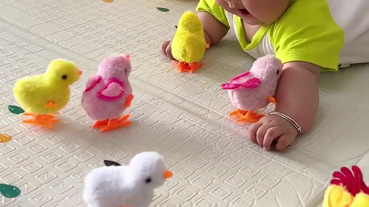 Dad bought a group of simulated chicks for his baby. They don’t use batteries