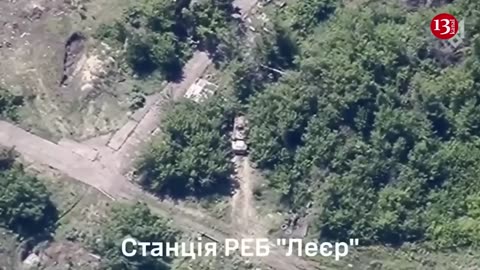 The drone shows the shooting of Russian equipment and cannons preparing for the attack