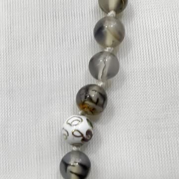 Handmade + Knotting Unique 21” Necklace with 925 Silver, Rutilated Quartz, Agate