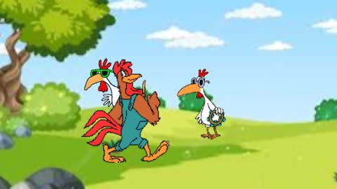 Animated chicken and duck dancing