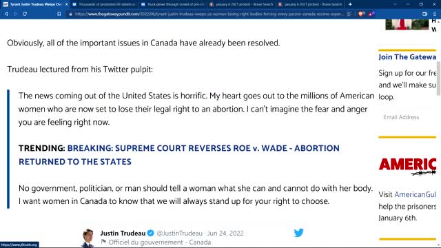 Canada wants ROE V WADE overturned,
