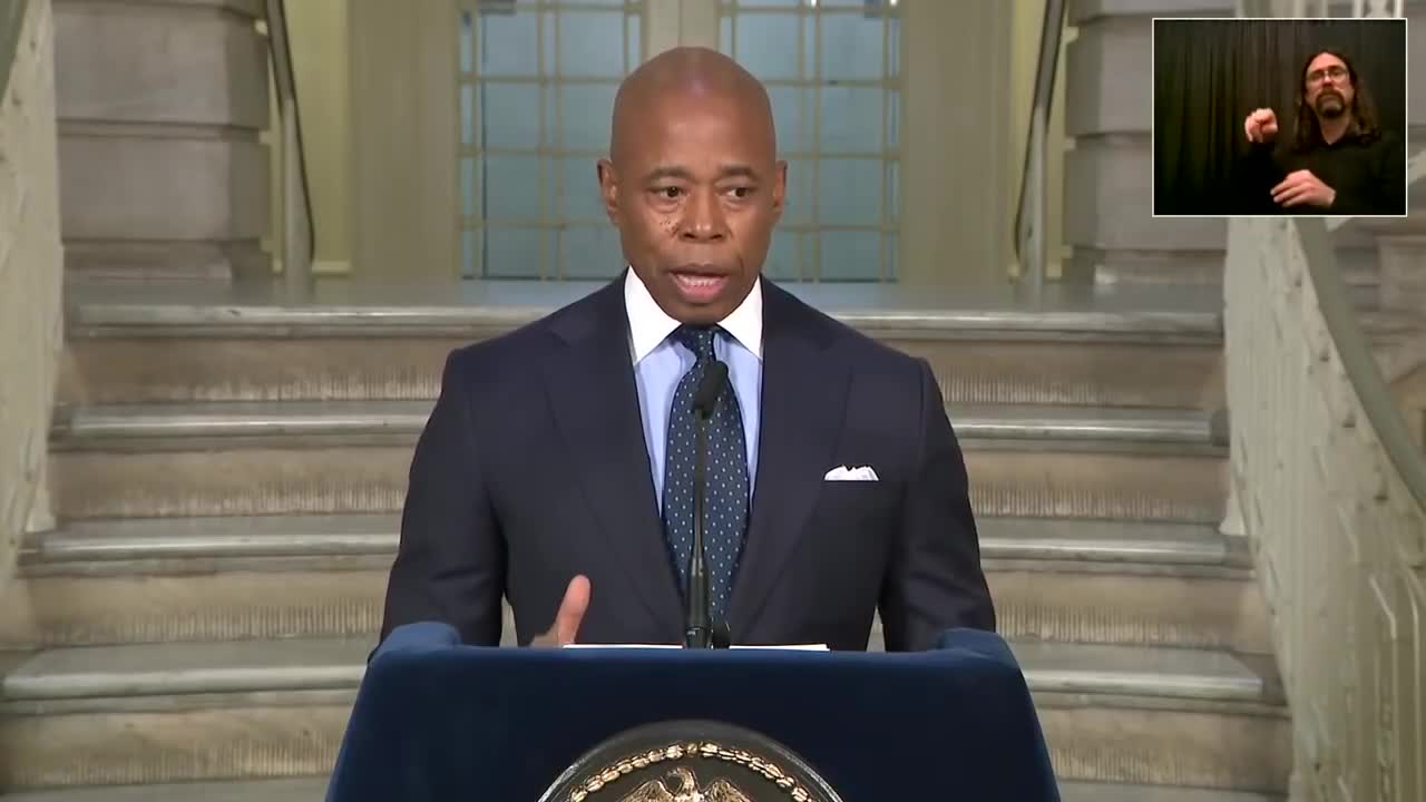 NYC Mayor Eric Adams Presents ‘Blueprint To End Gun Violence’ After NYPD Officers Shot