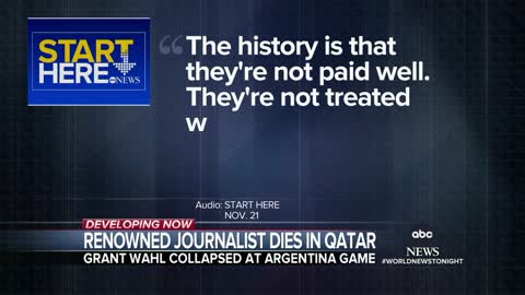 Renowned American journalist dies in Qatar during World Cup soccer match