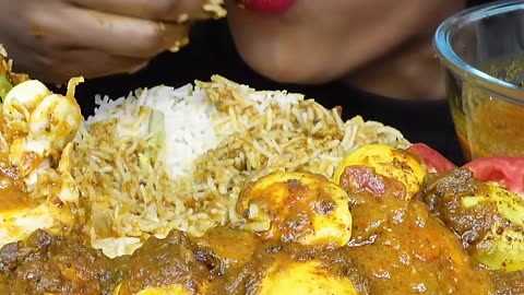 "ASMR Eating Spicy Whole Chicken Curry | Big Bites Mukbang with Rice, Egg Roast & More"