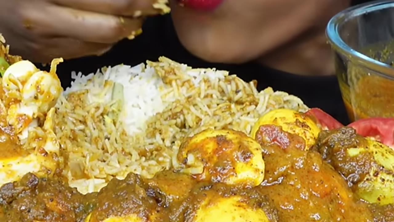 "ASMR Eating Spicy Whole Chicken Curry | Big Bites Mukbang with Rice, Egg Roast & More"