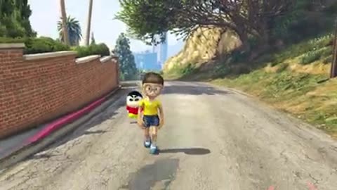 Doremon and Nobita got trapped in GTA V😆😆🤣🤣