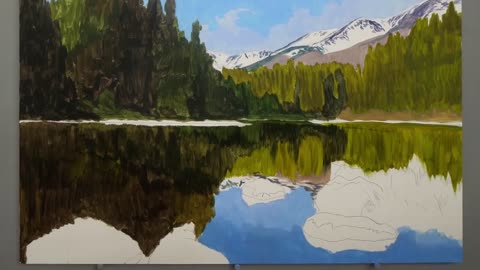 Lake Reflections Oil Painting | Time Lapse | Episode 175