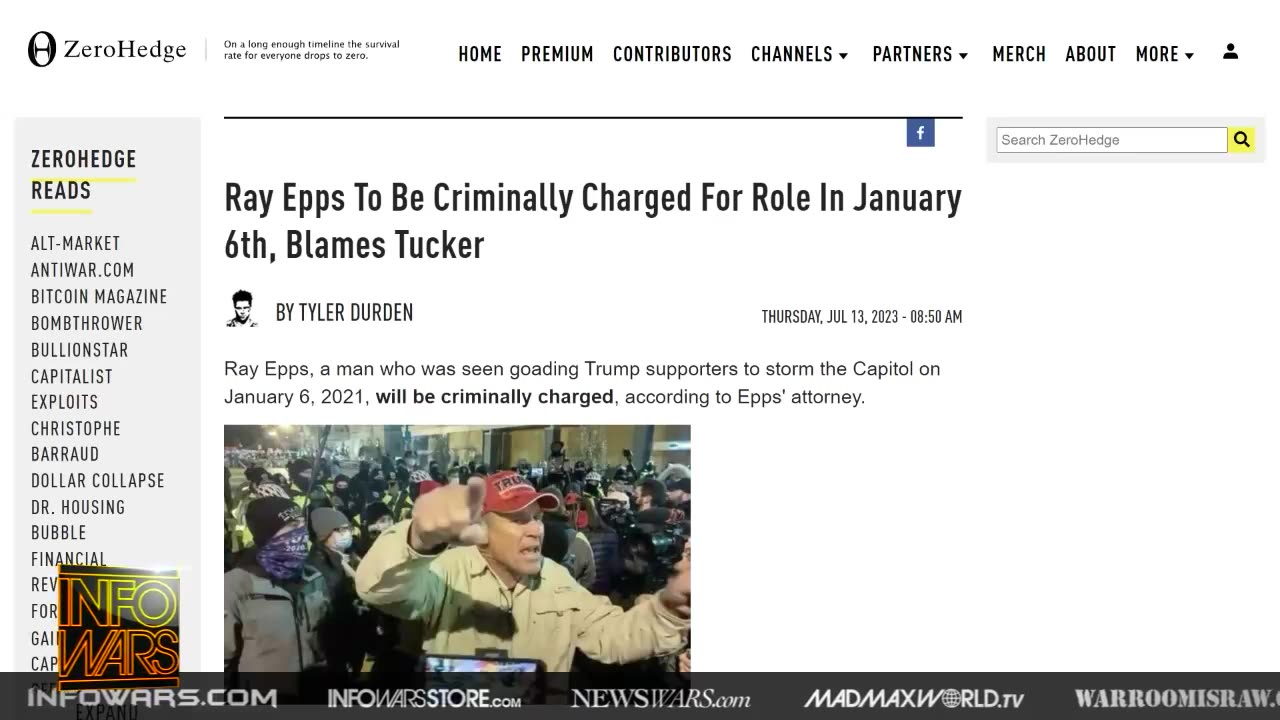 Learn Why Ray Epps Blames Tucker Carlson for Pending Charges Over Jan 6th Protest