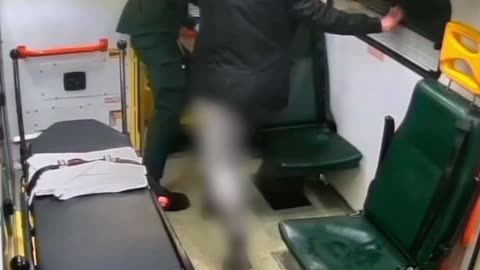 Patient pushes paramedic from ambulance