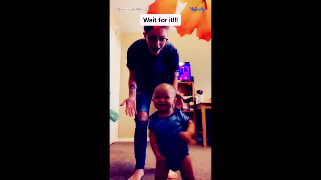 Baby’s first steps caught on video