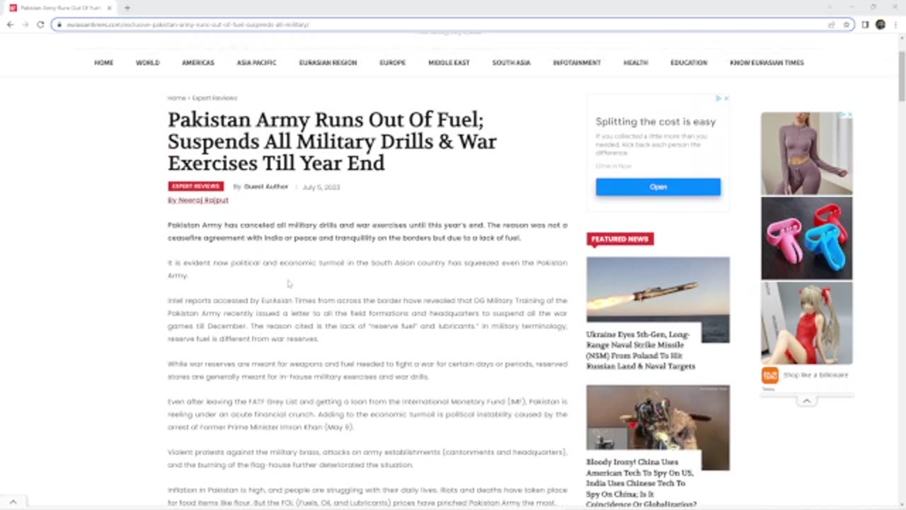 Pakistan Army Runs Out Of Fuel