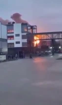 Footage of the airport bombing in Ivano-Frankivsk by Russian...