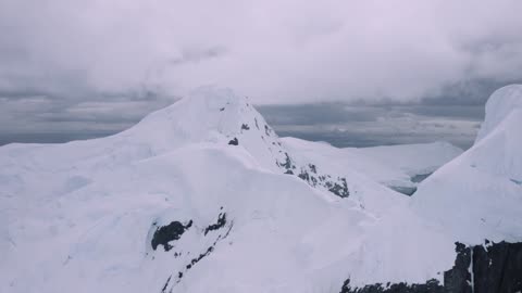 Outdoor aerial photography, take you into the Antarctic, enjoy the spectacular snow scenery