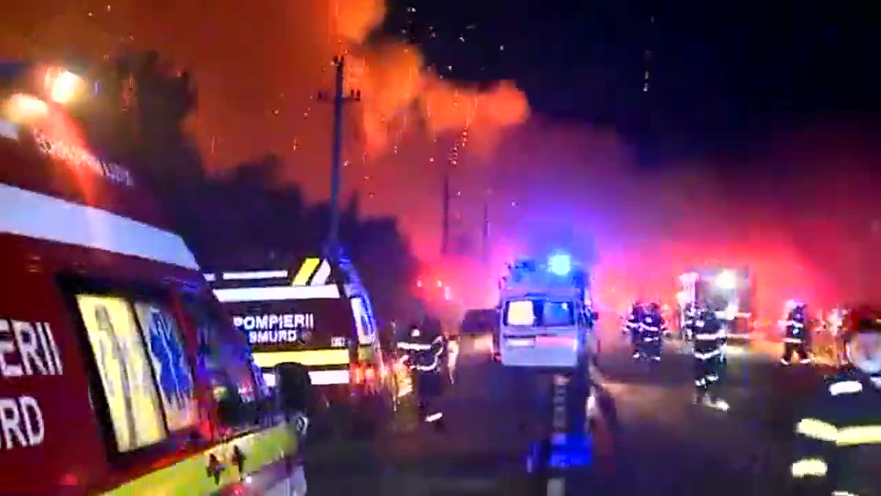 Explosion at gas station in Romania