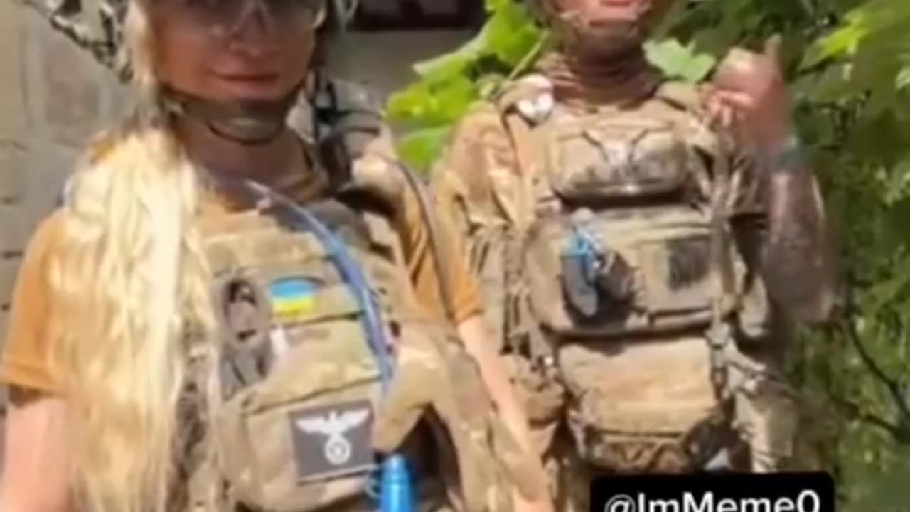 Very young Ukrianian soliders, one with Nazi patch