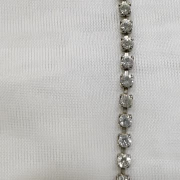 Rhodium Plated Jewelry Set with 18” Necklace, 1.25” Earrings. Baguette