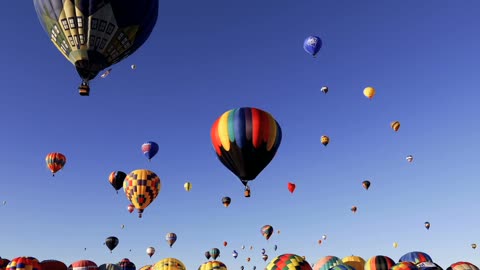 Beautiful Hot Air Balloons Floating Away [Free Stock Video Footage Clips]