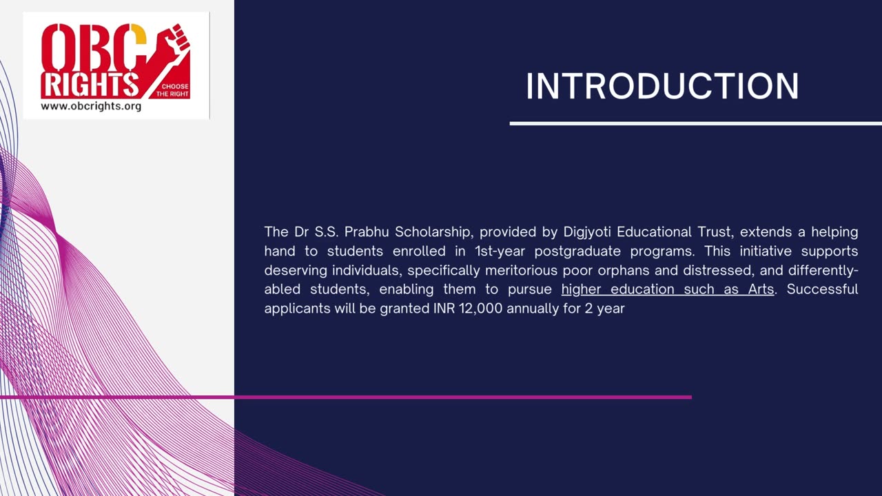 Dr S.S. Prabhu scholarship for Post-Graduate college student