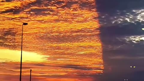 The sky in Florida divided into two parts