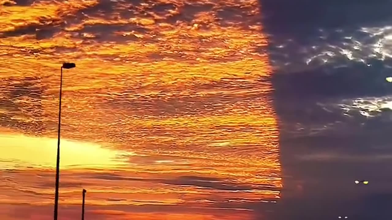 The sky in Florida divided into two parts