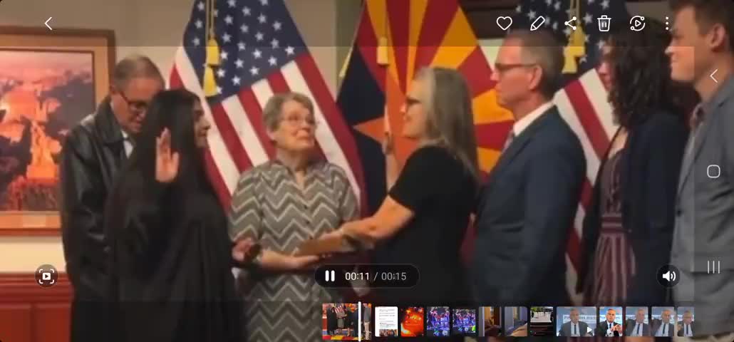 Fraudster & Criminal Katie Hobbs Laughs Taking Oath To Defend Constitution