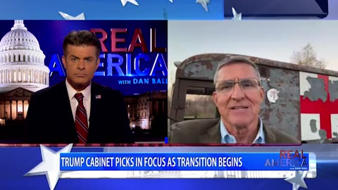 REAL AMERICA -- Dan Ball W/ General Michael Flynn, Trump Picking Cabinet Members, 11/7/24