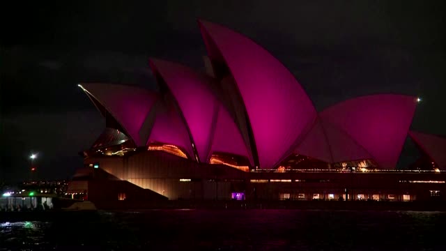 Sydney Opera House turns pink for Olivia Newton-John