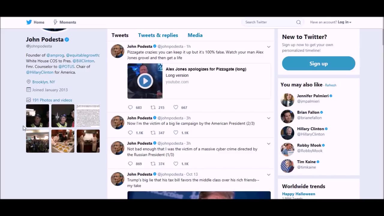 John Podesta Tweets "PIZZAGATE Crazies". (Panic Mode) - #PIZZAGATE - 2017