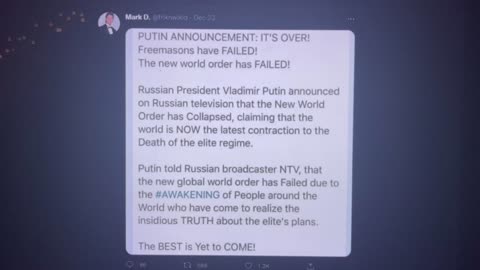 Putin declares the “end” of New World Order