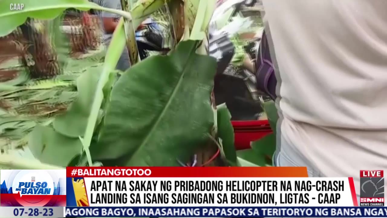 Apat na sakay ng pribadong helicopter na nag-crash landing sa isang sagingan sa Bukidnon, ligtas