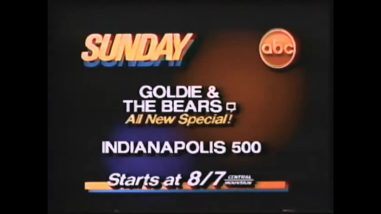 May 25, 1985 - ABC Promo for 'Goldie & the Bears' & Indianapolis 500