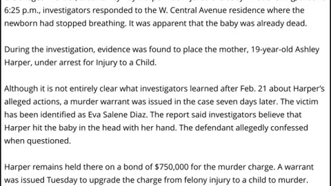 19 Year Old Texas Mom Faces Murder Charge After She Allegedly Hit 2 Month Old Baby In The Head