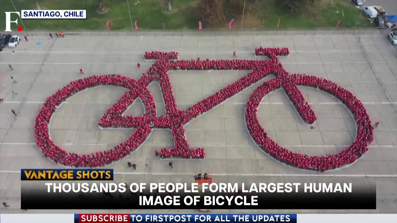 Chile: Largest Image Of Human Bicycle