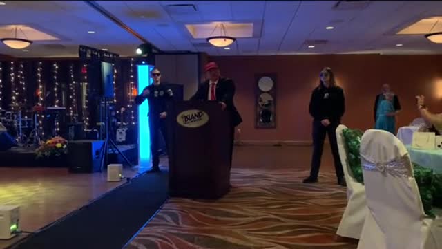 Top Trump impersonator bob dibuono arrives to Wedding Reception