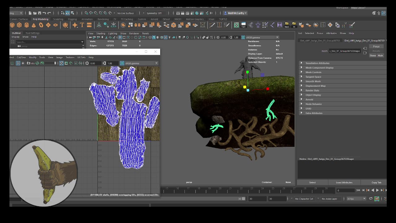 Dev Stream: Roots and cliffs. Bringing the terrain to life