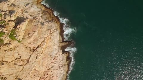 Cliff Island Sea View Drone Aerial View