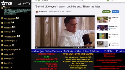 2022-03-02 07:00 EST - Patriots Soapbox AM: with LadyRWB , MykelJaye & DD