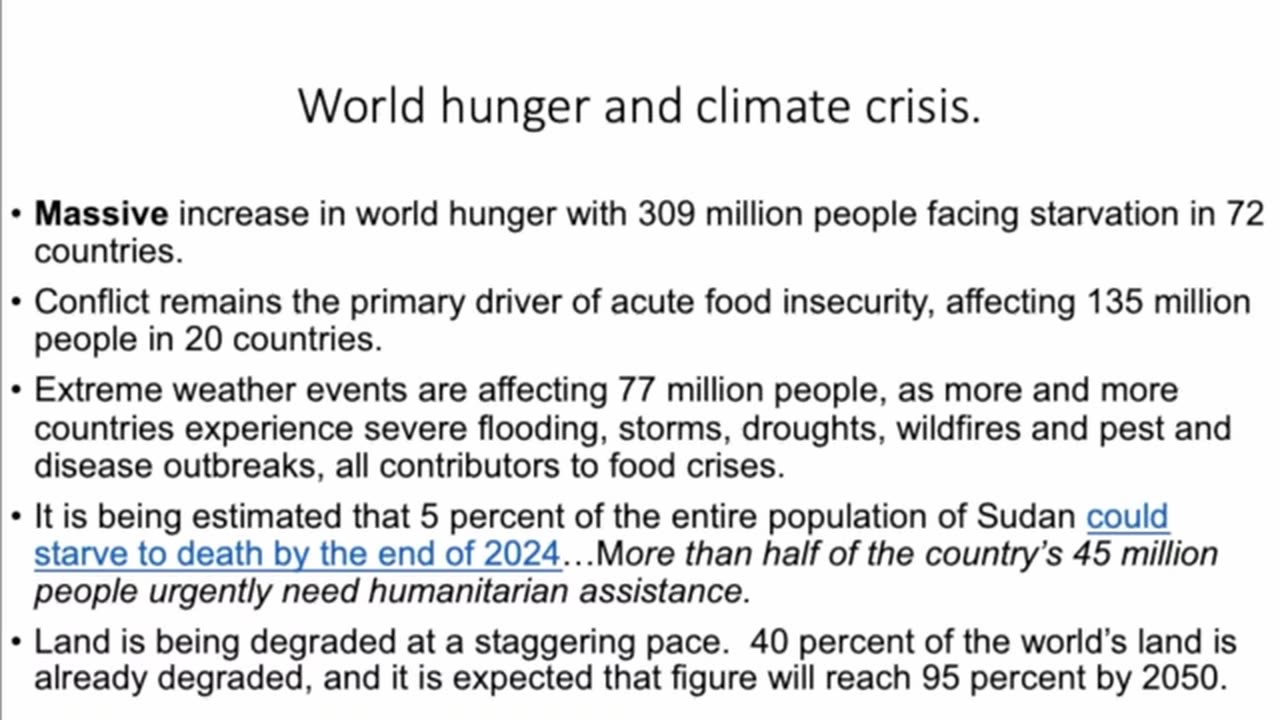 World hunger and climate crisis