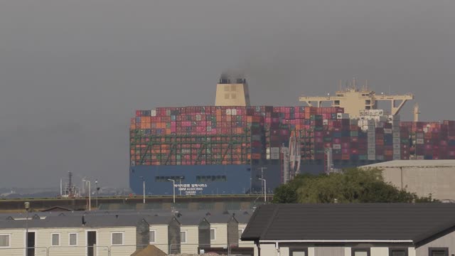 HMM Algeciras the worlds largest container ship arrives in the UK on her Maiden Voyage