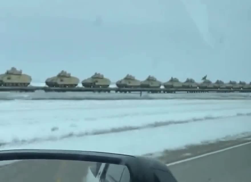 Endless Trains of Tanks Transiting Through Poland