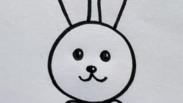 I like rabbit all the time🙈.Draw with me😎#pfy #acrylicmarker #forkidspage #simplestrokes #rabbit