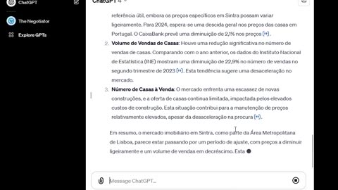 Fazer uma análise do mercado imobiliário em Sintra e pedir recolha de dados