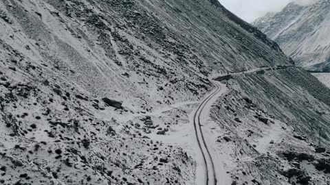 Mountains cover with white snow