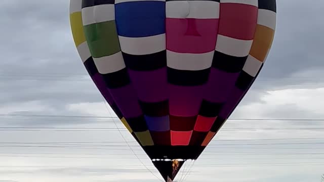 Hot Air Balloon Hits Pole Temporarily Causing Fire