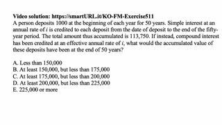 Exam FM exercise for March 29, 2022