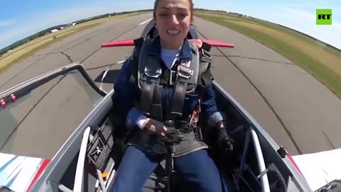 Moment pilot’s canopy comes off mid-flight