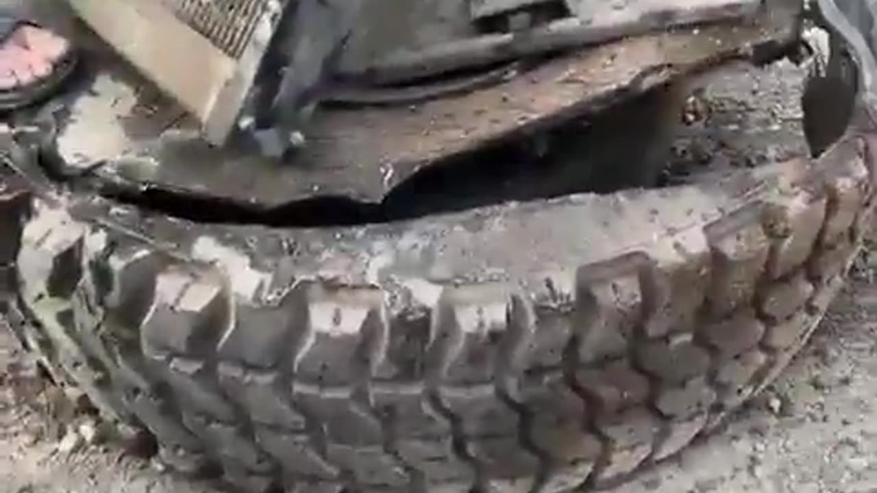 Israeli armed vehicle after Hamas attack