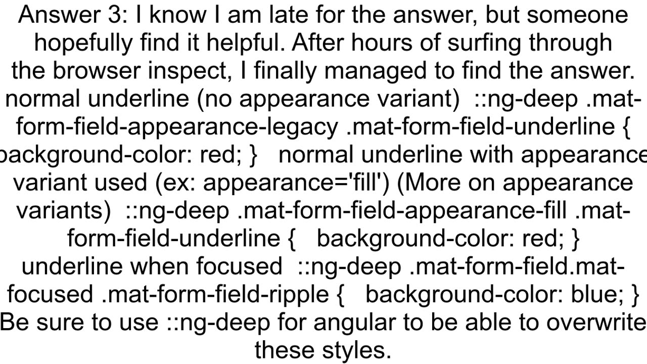 Angular Material matselect underline color change in Angular application