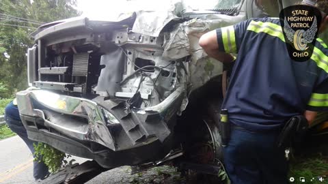 Speeding Uhaul Truck Takes Out Pickup and Police Cruiser